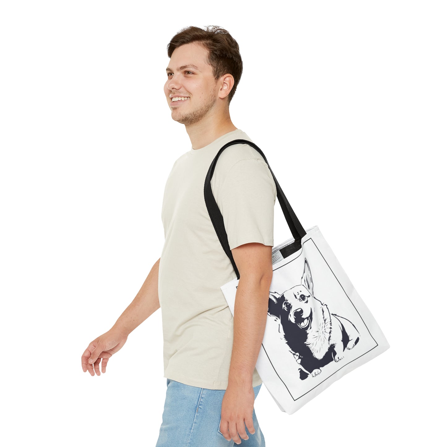 Minimalist Corgi Tote Bag | 3 Sizes