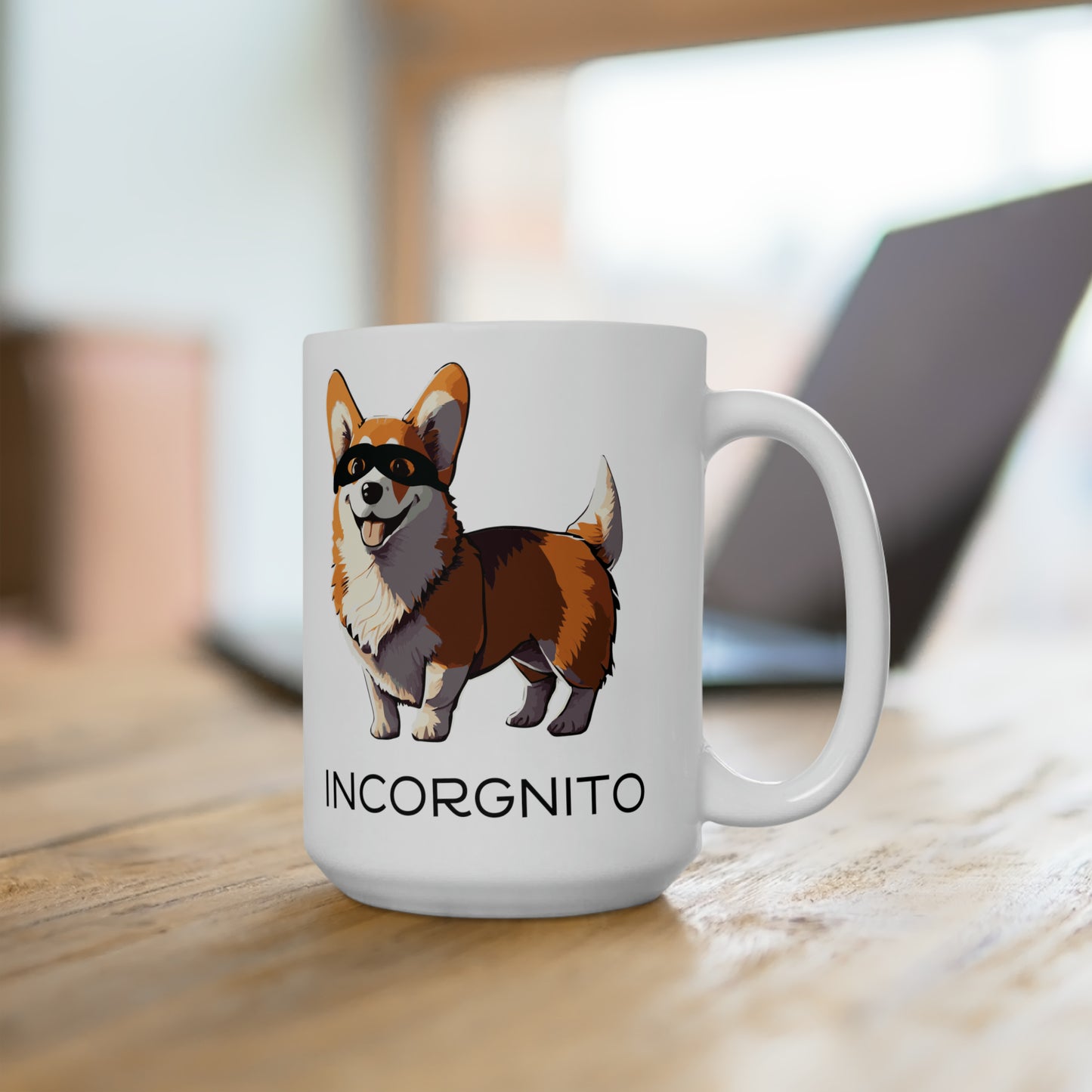 Incorgnito Corgi Mug | White Ceramic Mug 15oz