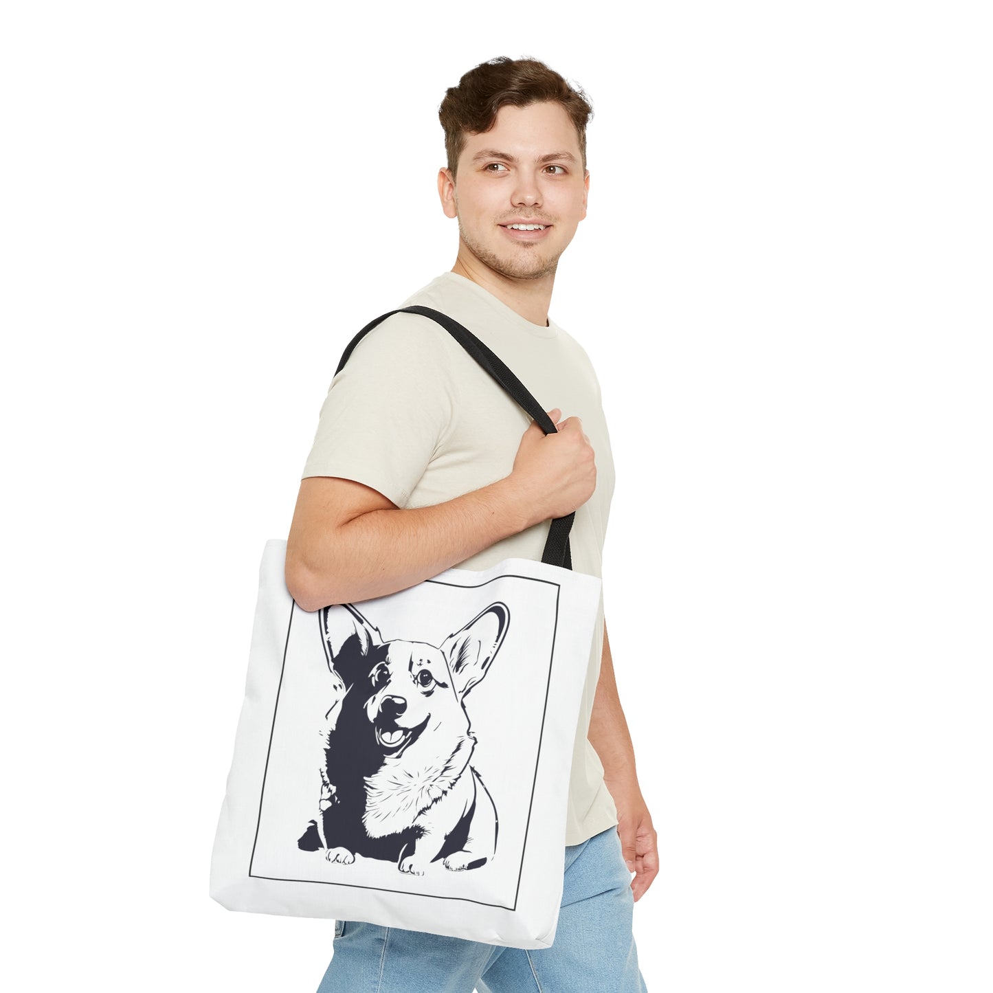 Minimalist Corgi Tote Bag | 3 Sizes